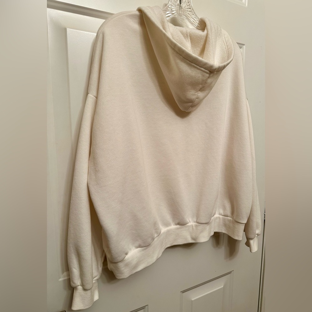 Women’s Eggshell Quarter-Zip Hoodie Sweatshirt Size Large - Picture 4 of 5
